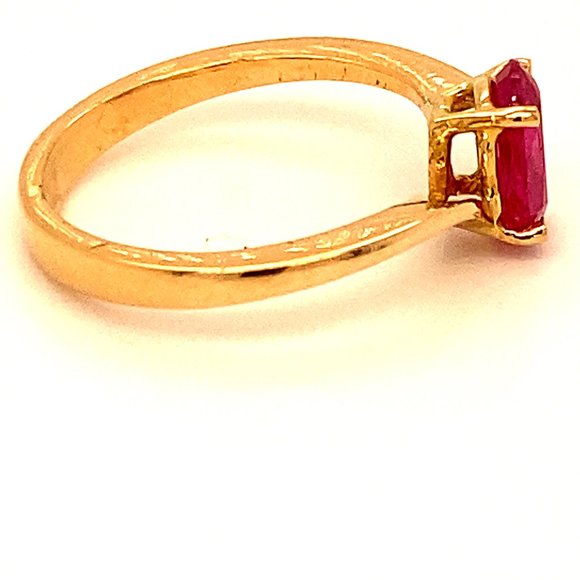 Jegdalek Ruby 1.24ct Solid 18K Yellow Gold Ring - Picture 4 of 7